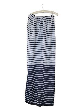 J. Crew Black & White Striped Large Scarf Or Wrap 26" X 65"